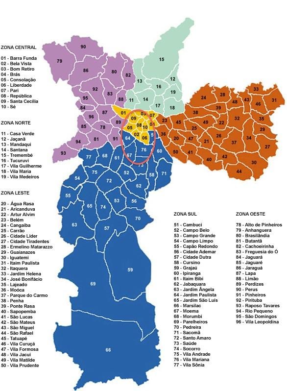 Насеља Сао Пауло мапи
