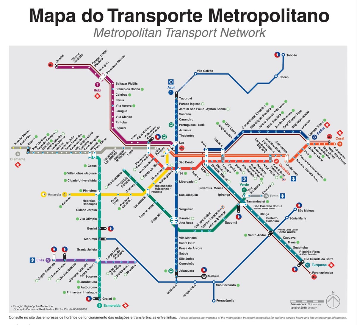 Сао Пауло саобраћајне мапи