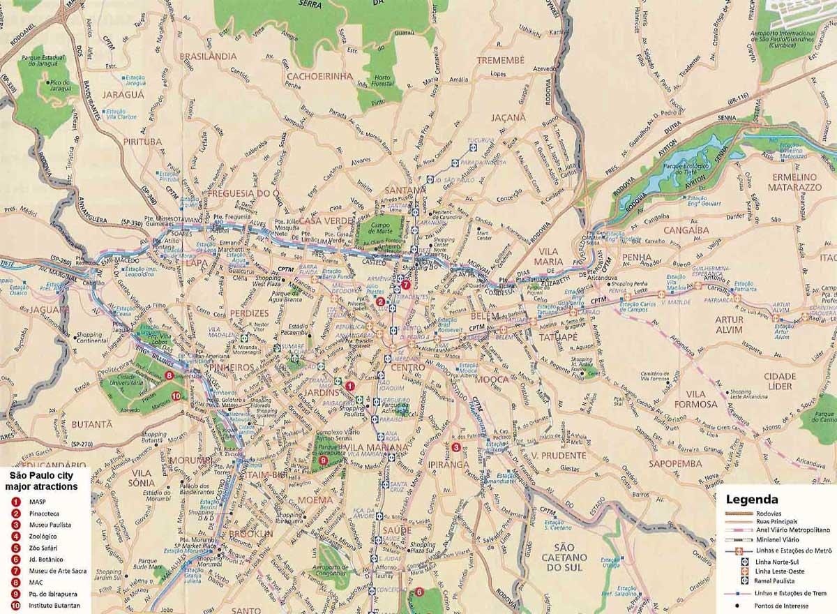 Сао Пауло сад на мапи