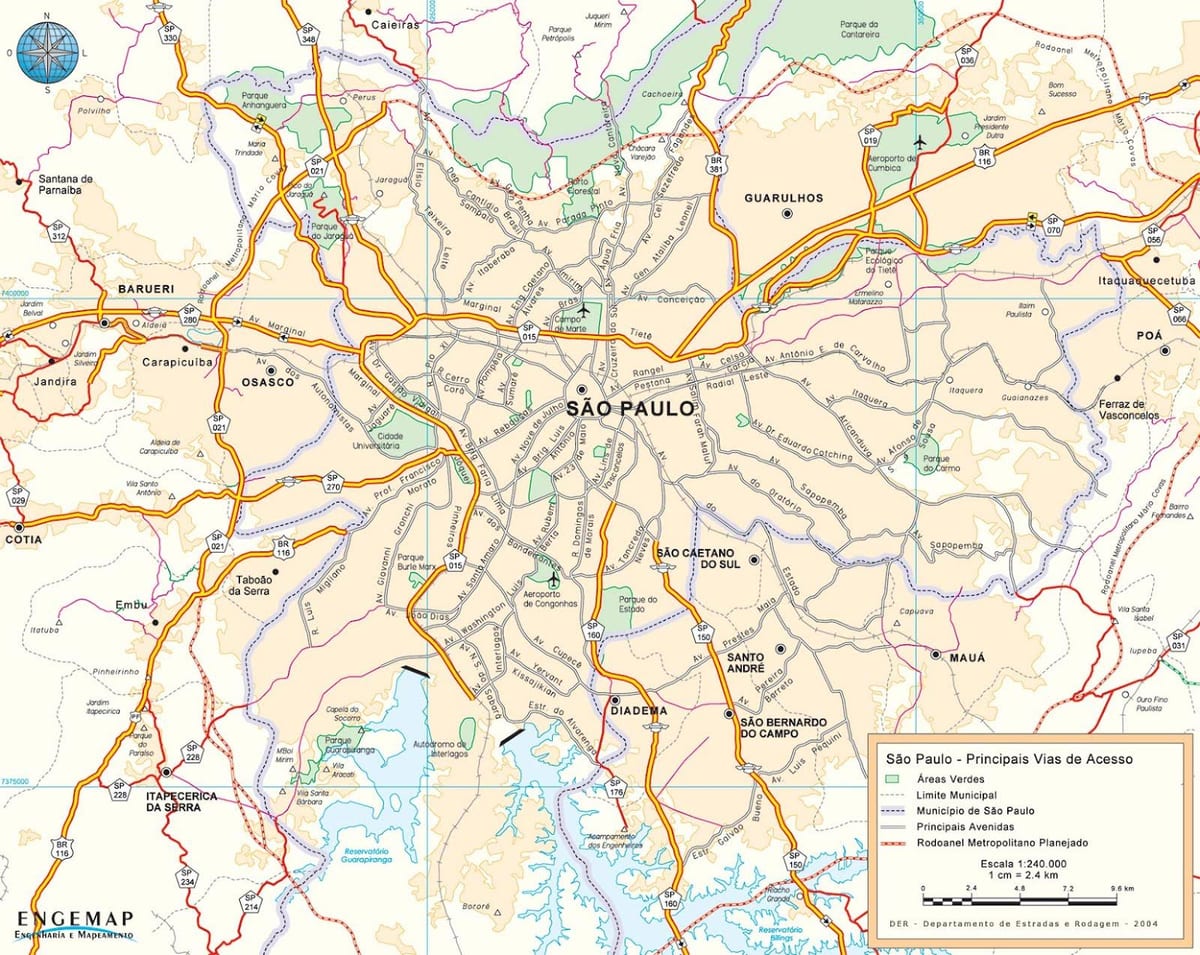 карта Сао Пауло