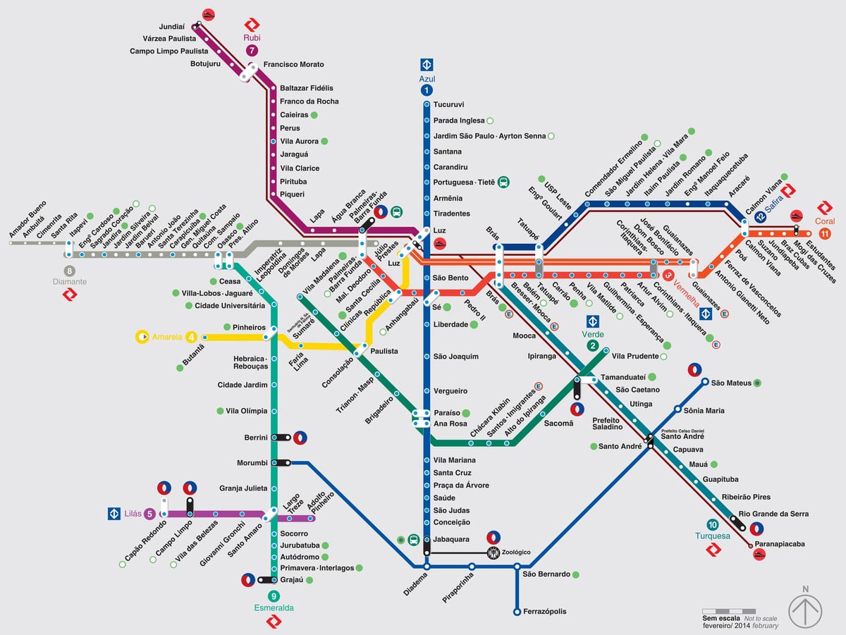 метро карта Сао Пауло